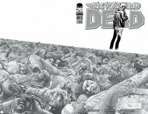 Image Comics' the WALKING DEAD #100 1:200 B&W WRAP Sketch Variant 1st NEGAN GLEN