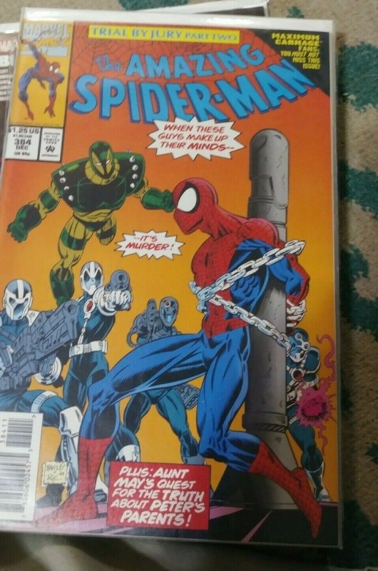 Amazing Spider-Man  # 384 1993 MARVEL  MAXIMUM CARNAGE VEMON TRIAL BY JURY PT 2