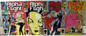 Alpha Flight Lot 4 #18, 20, 21, 22 1985 Marvel Puck Marrina Snowbird Comics