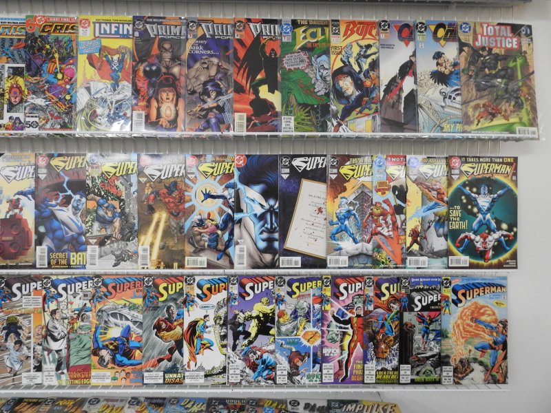 Huge Lot 180+ Comics W/ Superman, Impulse, Crisis Infinite Earths+ Avg VF Cond!