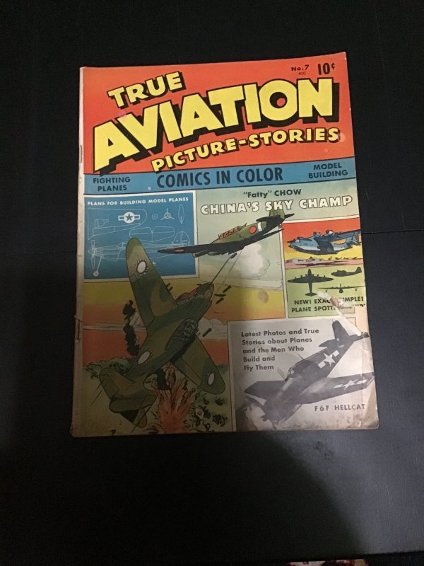 True Aviation Picture Stories #7 Chinese Ace Fatty Chow! and pictorials! VG Wow