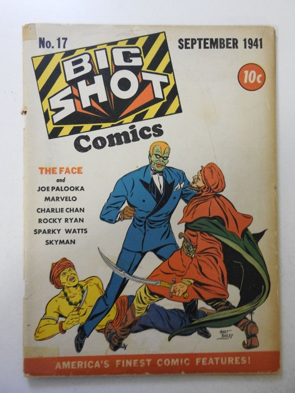 Big Shot Comics #17 (1941) VG Cond moisture stain, 2 pieces of tape on spine