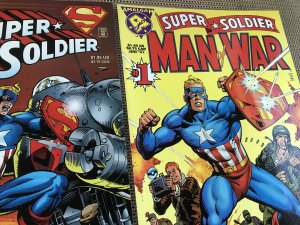 SUPER SOLDIER #1 & MAN OF WAR #1 : DC / Marvel Amalgam 1997 One-shots, VF/NM