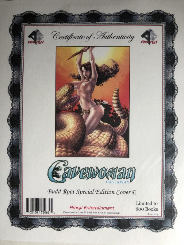 Cavewoman Castaway Special Edition Cover Limited Coa Budd Root Amryl Comic Books