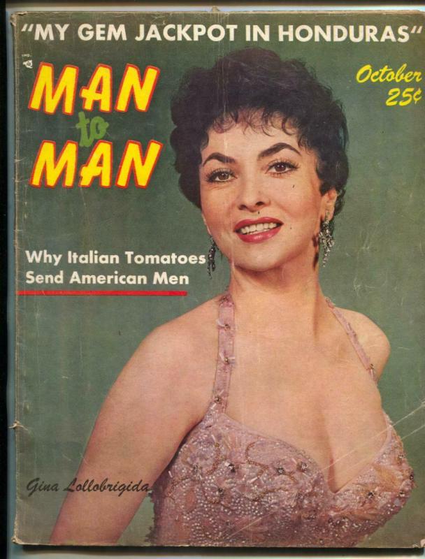 Man To Man October 1957- Gina Lollobrigida- Bubbles Darlene VG