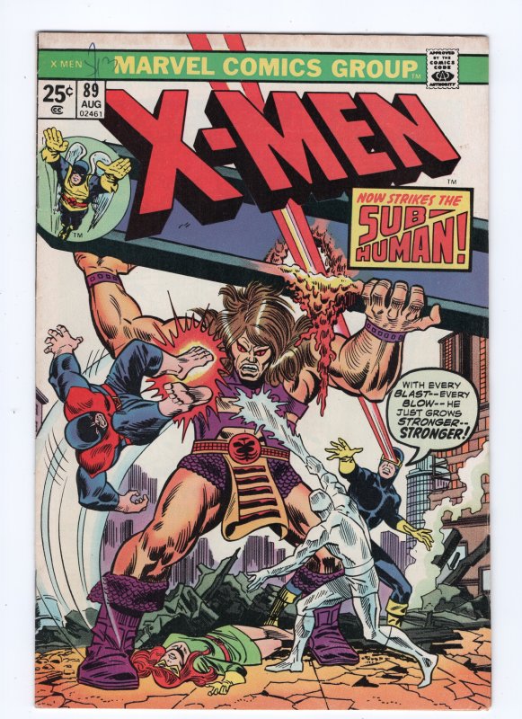 X-MEN 89 F/VF 7.0  SUBHUMAN  HARDER TO FIND REPRINT ISSUE.