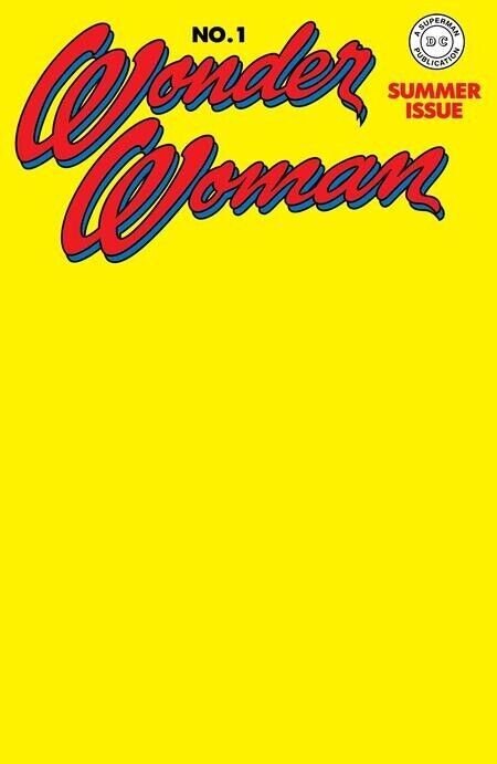 Wonder Woman #1 (1942) Facsimile Cover C Blank Variant DC Comics 2023 EB24