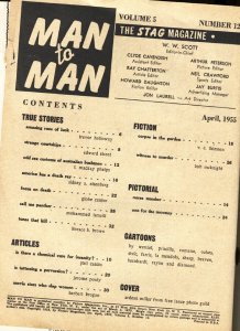 Man To Man 4/1955-Movie Stars slapping women-Tattooing-Bill Wenzel 