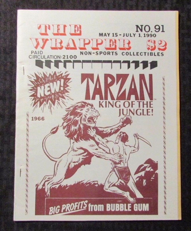 1990 THE WRAPPER Non-Sports Collectibles Fanzine #91 FN+ 6.5 Tarzan Cards