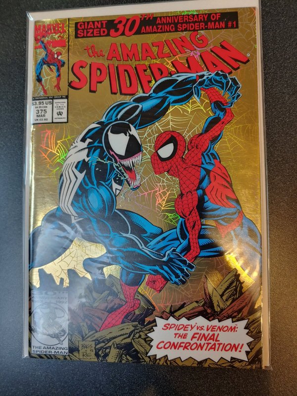 AMAZING SPIDER-MAN #375 NEAR MINT  GOLD FOIL COVER HIGH GRADE NM