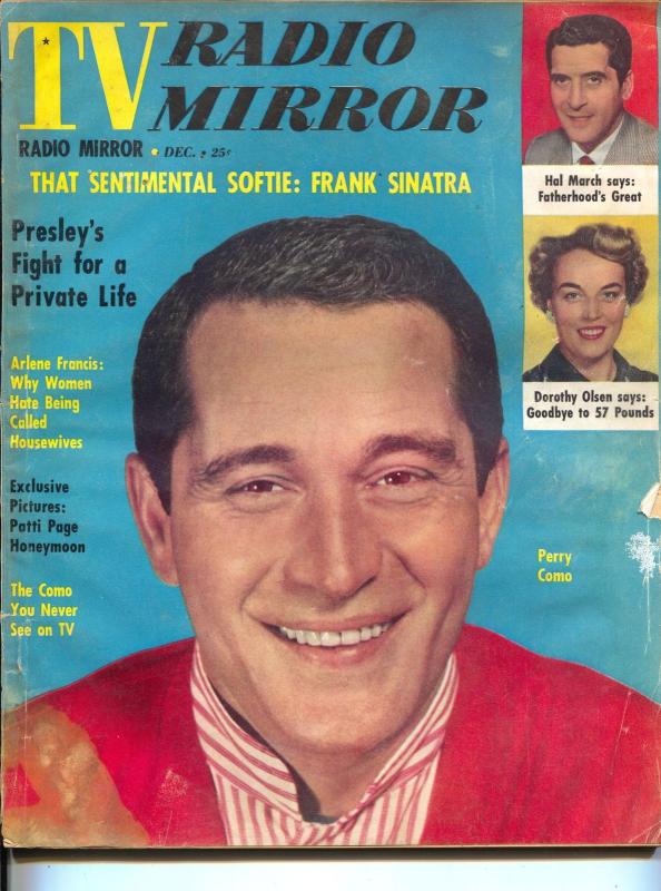 TV Radio Mirror-Perry Como-Arlene Francis-Dorothy Olsen-Dec-1957