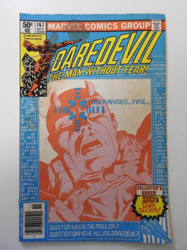 Daredevil #167 (1980) VG- Condition moisture stain