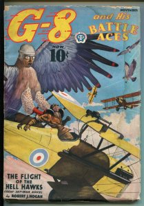 G-8 AND HIS BATTLE ACES-11/1937-POPULAR-WEIRD MENACE-AVIATION HERO-PULP-good+