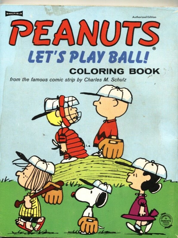 PEANUTS COLORING BOOK #4574-1968-CHARLIE BROWN-SNOOPY-LET’S PLAY BALL