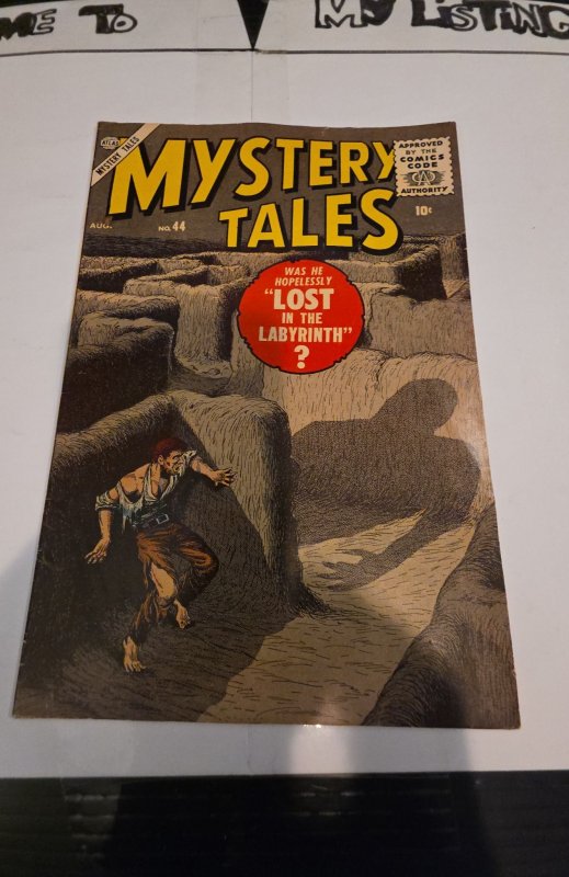 Mystery Tales #44 (1956)lost in the labyrinth foxxing/staining