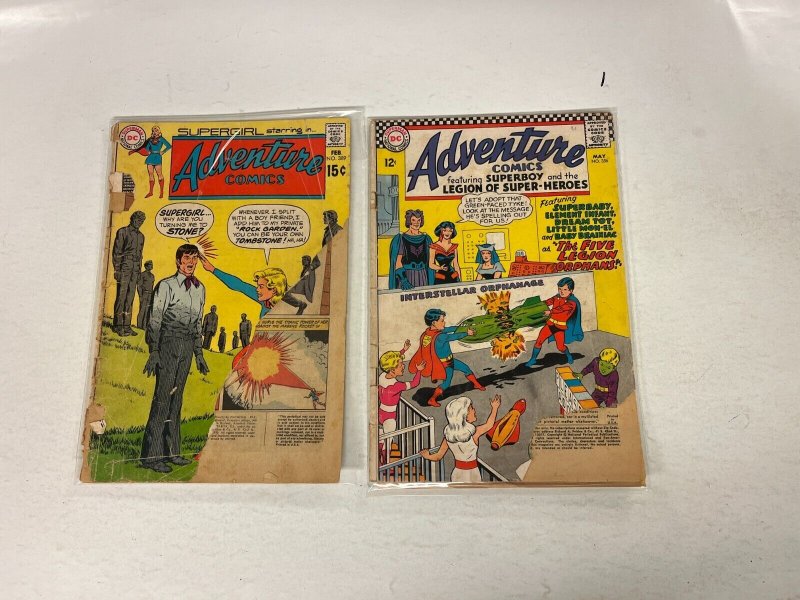 2 Adventure Comics DC Comics books #389 356 63 JW35