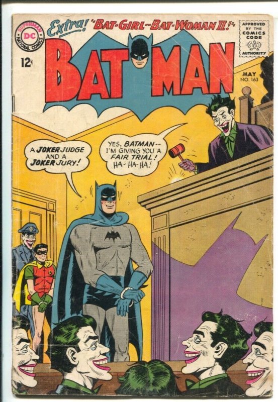 Batman #163 1964-DC-Classic Joker judge & jury cover-Bat-girl and Bat-woman a...