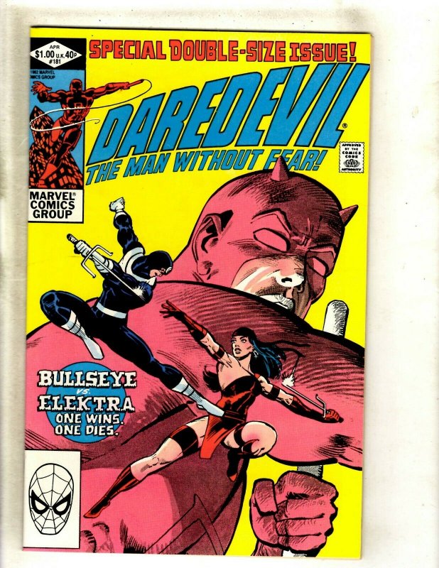 Daredevil # 181 NM Marvel Comic Book Frank Miller Elektra Bullseye Hand HJ9