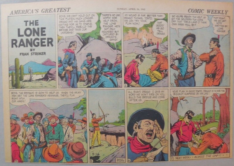 Lone Ranger Sunday Page by Fran Striker and Charles Flanders from 4/26/1942