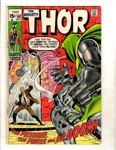 Mighty Thor # 182 FN Marvel Comic Book Silver Age Dr. Doom Avengers Odin JL15