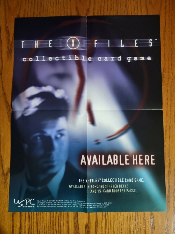 22”x17” X-Files Collectible Card Game David Duchovny Promo Poster NO PIN HOLES