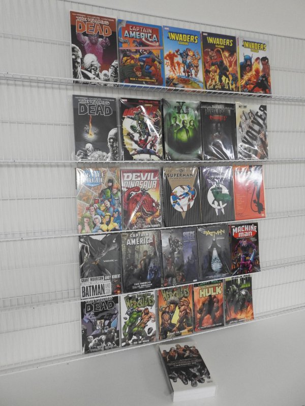 Huge Lot 26 TPB's Hardbacks Compendiums+ W/ Cap, Batman, Walking Dead+ A...