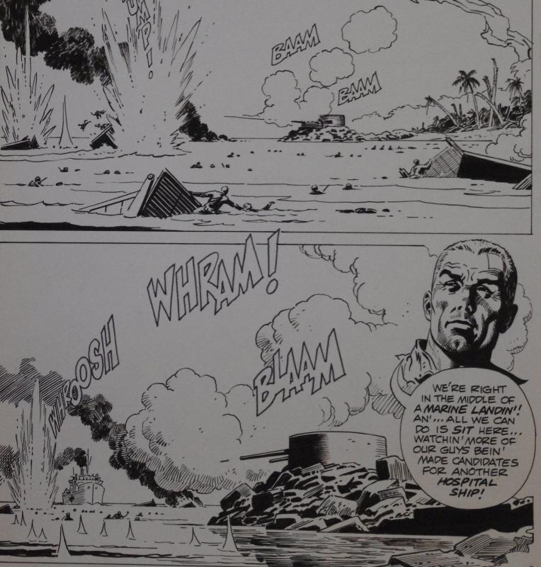 RUSS HEATH original art, OUR ARMY at WAR #259, Two pgs #12-13, Marines needing a