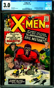 X-Men #4 CGC Graded 3.0 1st Quicksilver, Scarlet Witch, Toad. 2nd Magneto
