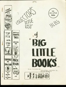 COLLECTORS TITLE LIST OF BIG LITTLE BOOKS-1960S-WHITMAN VG/FN