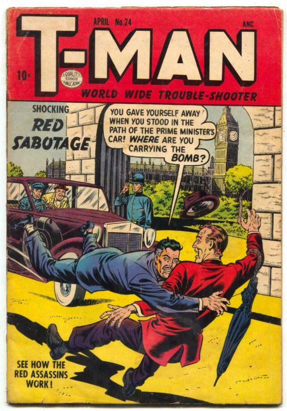 T-Man #24 1955-Quality-Chuck Cuidera cover-final pre-code issue- VG 