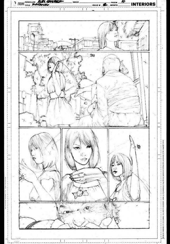 Katana #2 pg 10 DC New 52-Justice League Original Penciled art by ALEX SANCHEZ 