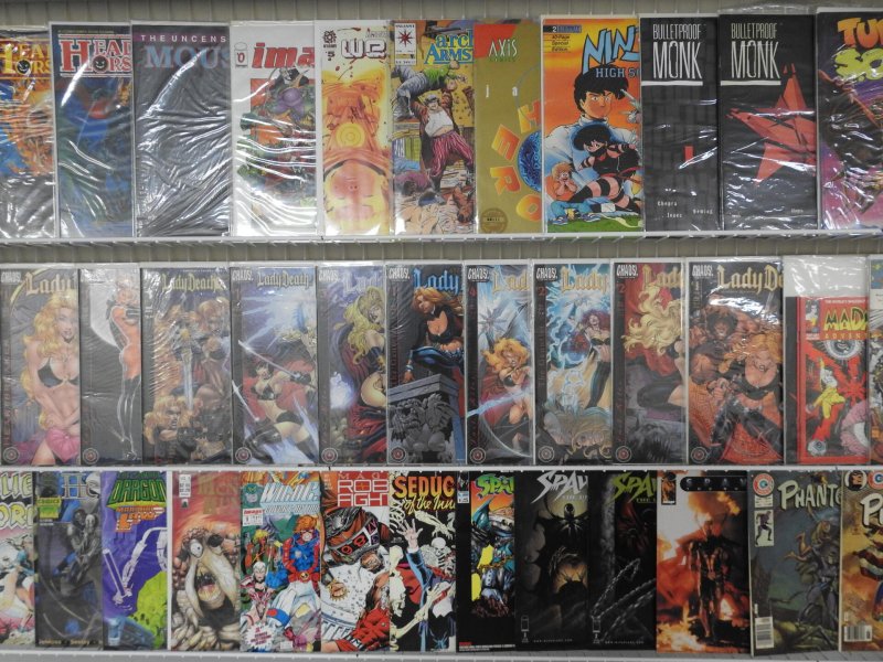 Huge Lot of 130+ Comics W/ Spawn, Lady Death,  Sonic the Hedgehog Avg FN Cond.