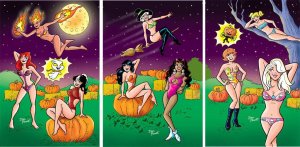 Archie Halloween Spectacular #1 (2023) Dan Parent Connecting Covers SET W/COA.