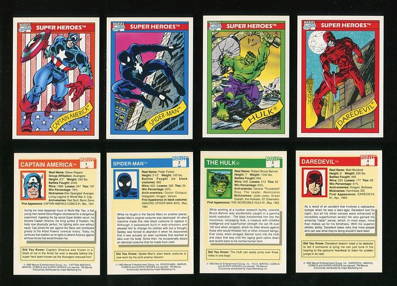 1990 Marvel Comics Card Set MINT