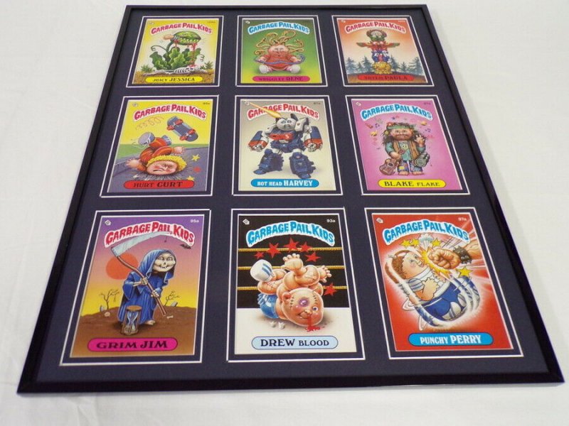 Garbage Pail Kids Framed 16x20 Display Grim Jim Drew Blood Punch Perry