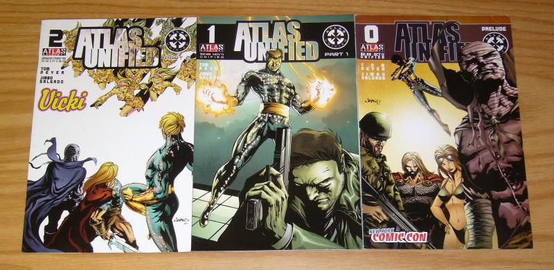 Atlas Unified #0 & 1-2 VF/NM complete series - phoenix - grim ghost - wulf set