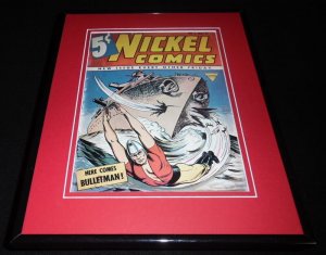 Nickel Comics #1 Bulletman Framed Cover Photo Poster 11x14 Official RP