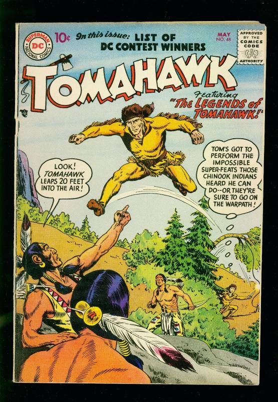 TOMAHAWK #478 1957- DC WESTERN - LEGENDS ISSUE- SILVER AGE-vg+
