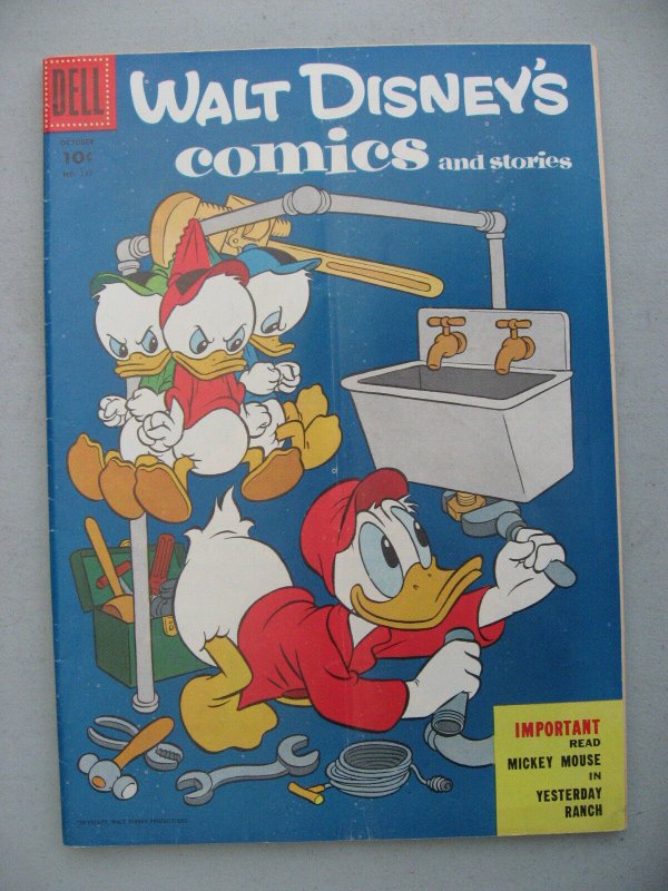 WALT DISNEY COMICS STORIES 181 VG+  Barks Junior Woodchucks Plumber Cvr