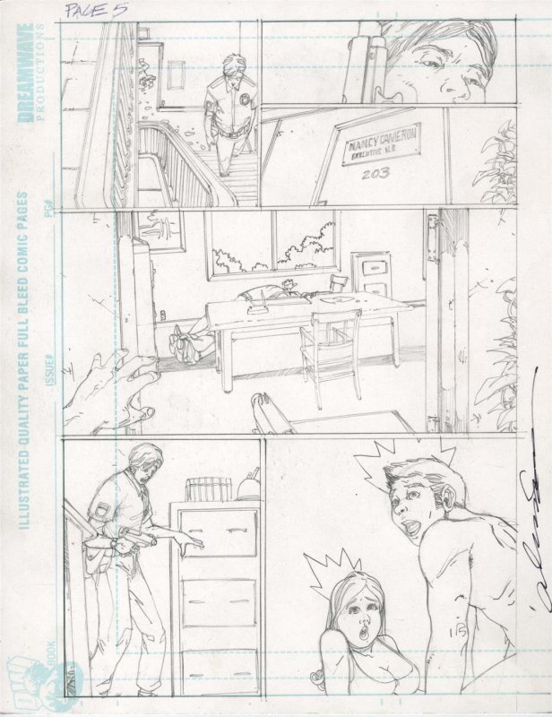 Trailer Park of Terror 2 pg5 Six Bullets Original Pencil art Alex Sanchez HORROR 