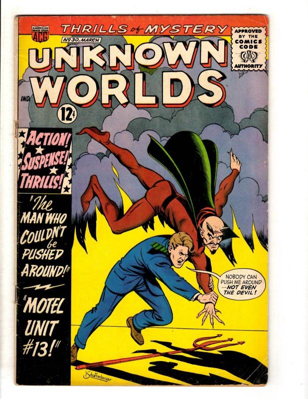 Unknown Worlds # 30 FN- ACG Silver Age Comic Book Devil Cover Thrills JL8
