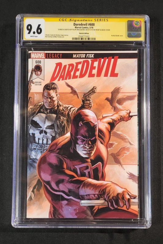 Daredevil #600 - Signed & Sketched Felipe Massafera (CGC Sig 9.6) 2018