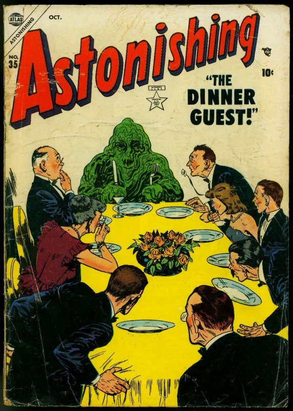 Astonishing #35 1954- Atlas Precode horror- Dinner Guest G/VG 
