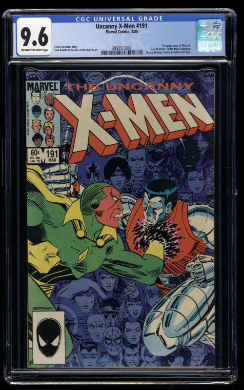 Uncanny X-Men #191 CGC NM+ 9.6 Off White to White 1st Nimrod!