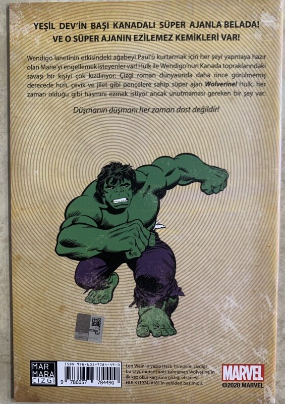 INCREDIBLE HULK 181 TURKISH 2020 - WOLVERINE - LICENSED BY MARVEL - 2020 RARE