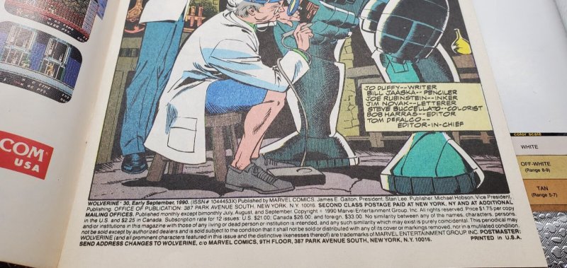 Wolverine Comic Book #30 Lazarus Project Part 4 (1990) NM/MT