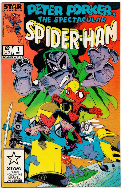 PETER PORKER SPIDER-HAM Two #1 Issues (''83-'85) From Marvel Tails & Star Comics