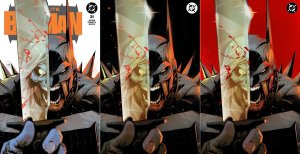 ABSOLUTE BATMAN 21 ?? SOY 3-PACK TRADE, VIRGIN AND RED FOIL HEROES CON SET
