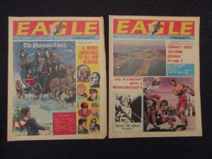 1967 EAGLE UK Weekly Comic Newspaper FN #51 & #52 Dan Dare - Christmas Issue