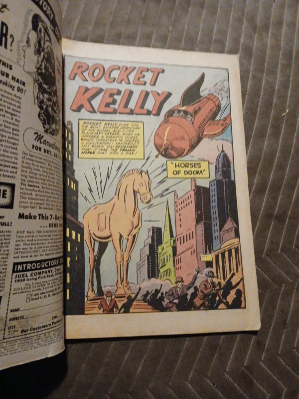 Golden Age Comic Book Rocket Kelly #2 Fox Features 1945 Superhero The Puppeteer